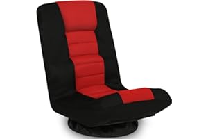 ACIPENSER Swivel Gaming Chair Multipurpose Floor Gaming Chair for Playing Video Games, TV, Reading w/Lumbar Support & 6 Adjustable Postion Backrest for Adults & Kids,Red