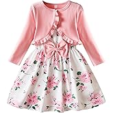 HNXDYY Toddler Girl Sleeveless Dress and Cardigan Set