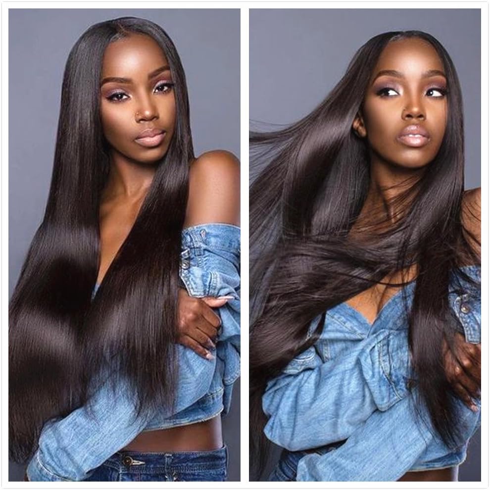JinXiu Cheap Peruvian Human Hair Bundles Straight Virgin Hair 4 Bundles Peruvian Virgin Hair Human Hair Extensions Virgin Hair Bundle Deals 50g/pcs Natural Color (50g/bundle 20 22 24 24)