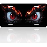 Animal Eyes License Plate, Aluminum Decorative Personalized License Plate, Novelty Vanity Tag Cover with 4 Holes Car Decor Accessory (Dragon)