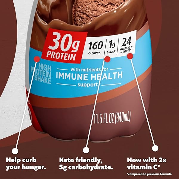 PREMIER PROTEIN SHAKE, CHOCOLATE, 30G PROTEIN, NO ADDED SUGAR, 24 VITAMINS & MINERALS TO SUPPORT IMMUNE HEALTH, 11.5 FL OZ, 6 PACK