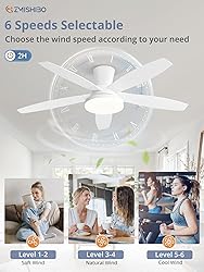 ZMISHIBO 48 inch RGB Ceiling Fans with Lights and