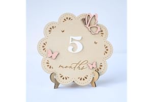 ONNIBE Milestone Marker Baby Girl Monthly Milestone Butterfly Name Sign for Hospital Girl Milestone Card Baby Shower Months Baby Milestone Sign (BABY1)