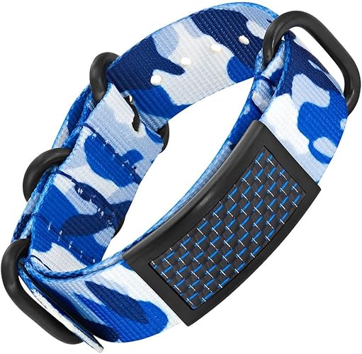 Willis Judd camuflaje azul pulsera con fibra de carbono negro ...