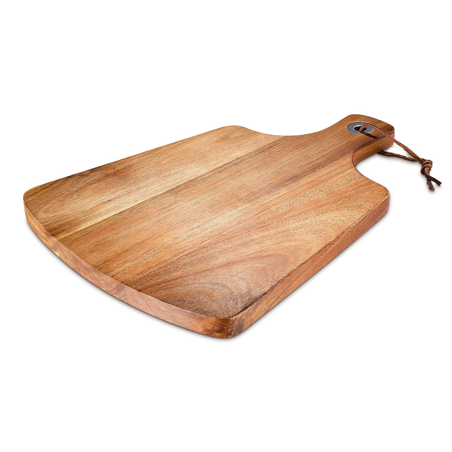 Wood Cutting Board Acacia Cheese Board With Handles For Pizza Peel Bread Paddle Spatula Pie Serving Rustic Paddle Tray Charcuterie Platter For Wine Crackers Brie And Meat Small Kitchen Dining
