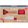 Opinel Le Petit Chef Complete 3 Piece Kitchen Set, Chef Knife with Rounded Tip, Fingers Guard, Peeler, For Children and Teach