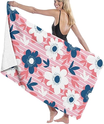 Hotyle Toallas de baño de Playa temáticas de Verano con Flores Rosas