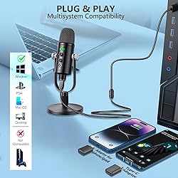 Delarbeaden USB Microphone,Condenser Recording