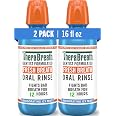TheraBreath Fresh Breath Mouthwash, Icy Mint Flavor, Alcohol-Free, 16 Fl Oz (Pack of 2)