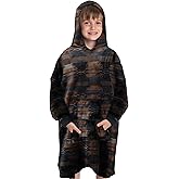 Mad Dog Kids Blanket Hoodie - Wearable Blankets with Cozy Sleeves, Soft Fleece & Sherpa Designs, for Boys & Girls, Ages 4-13