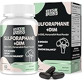 Sulforaphane Supplement from Broccoli Sprouts, DIM and CDG Triple Blend, Natural Enzyme Myrosinase for High Sulforaphane, Broccoli Supplement for Detox, Antioxidant and Balance, 60 Vegan Softgels