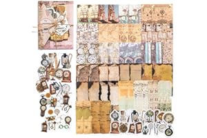 Alideco 100pcs Vintage Scrapbook Supplies Pack for Art Journaling Bullet Junk Journal Planners DIY Paper Stickers Craft Kits Notebook Collage Album Aesthetic Cottagecore Picture Frames (tanxianzhilv)