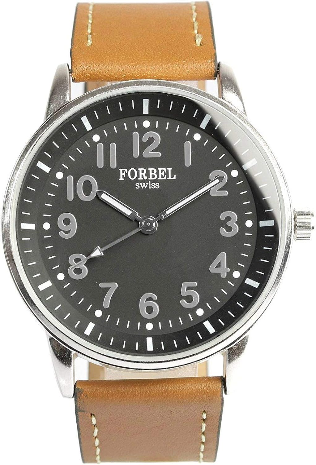 Amazon [FORBEL SWISS]フォーベル ミリタリーウォッチ スイスブランド 腕時計 アナログ表示 革ベルト レザーベルト