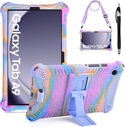 KATUMO Silicone Case for Samsung Galaxy Tab A9 8.7 inch SM-X110 Cover w/ Strap