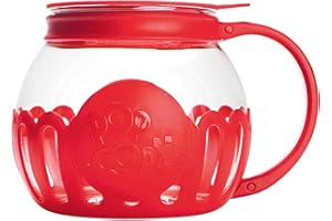 Ecolution Patented Micro-Pop Microwave Popcorn Popper with Temperature Safe Glass, 3-in-1 Lid Measures Kernels and Melts Butt