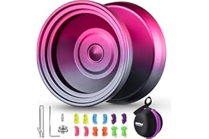 SHUNGRU V8 Yoyo Professional Yoyo for Kids Beginners, Responsive Yo Yo Dual Purple Yo-yo Replacement Unresponsive Yoyo Bearing for Adults + 12 Yoyo Strings, Yoyo Case Bag, Removal Tool (Grey Red)
