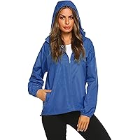 Zeagoo Casual Womens Jackets Lightweight Packable Hooded Windbreaker Waterproof Rain Jacket