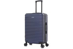 InUSA DEEP Luggage with GEL Handle | Spacious Traveling Suitcases, Travel Suitcase with Dual Spinner Wheels and Studs | 24 Inch Medium Hardside Luggage | Blue