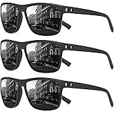 TURBOPEP Square Polarized Sunglasses for Men and Women Lightweight Frame Sun Glasses with UV Protection