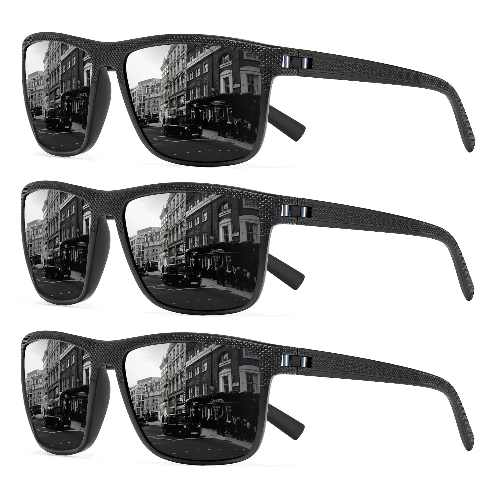 Photo 1 of TURBOPEP Square Polarized Sunglasses for Men and Women Lightweight Frame Sun Glasses with UV Protection