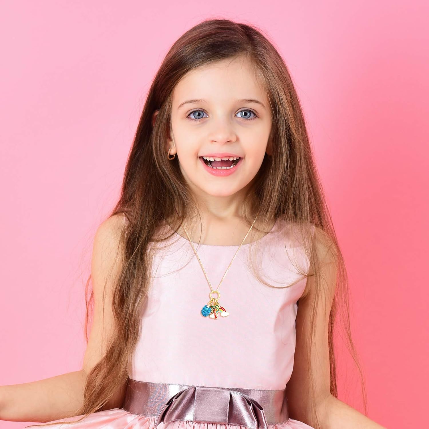 Hicarer 6 Pieces Unicorn Necklaces Mermaid Necklace Cute Rainbow Necklaces Love Heart Necklaces for Princess Party Favors: Jewelry