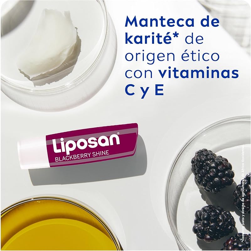 Blackberry Shine (1 x 4,8 g), cacao de labios con olor a frambuesa, bálsamo labial con color, bálsamo hidratante para unos labios bonitos, suaves y jugosos