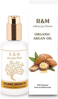 R&amp;M Arganöl - Premium Argan Öl Für Gesicht, Körper, Haar Und Vieles Mehr - 100% Bio &amp; Fairtrade Aus Marokko - Für Eine Schönere Haut, Ein Reines Gesicht Und Glänzendes Haar - 100ml Pump-Flasche
