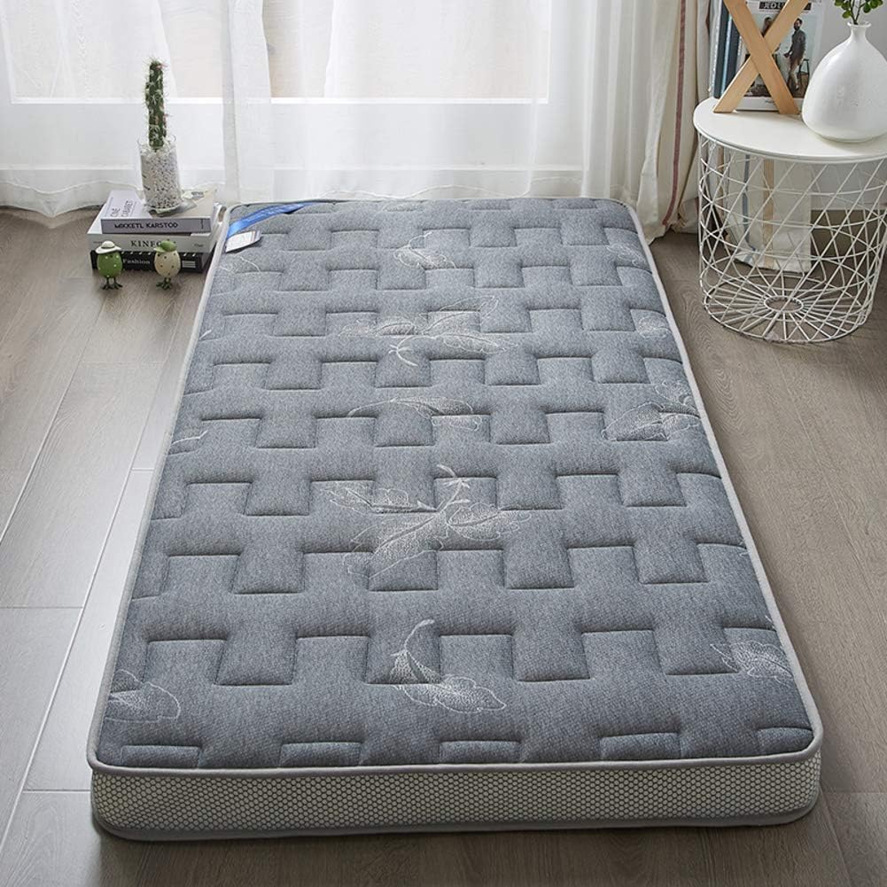 LXYCD Quilted Fitted Mattress Reversible,Breathable Bad Request Tatami Floor Mat,Dormitory Thicken Sleeping Pad Topper Knitted Mattress Pad-Gray 120x190cm(47x75inch)