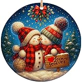 Rigufu 2025 Christmas Ornament – Snowman Couple Art Ornament, Romantic Holiday Tree Decoration, Winter Keepsake Gift for Couples