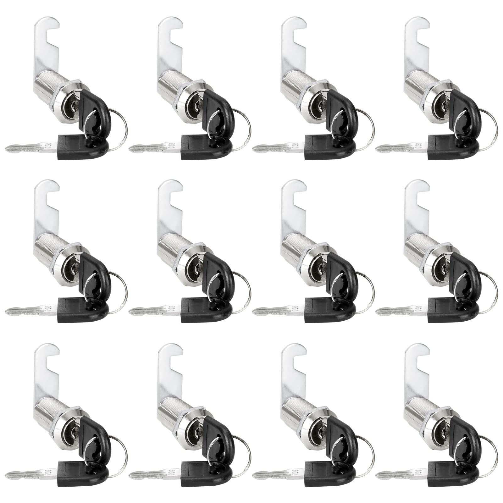JMIATRY 12 Pack Security Cam Lock 30mm, Security Mailbox Locks with 24 Keys, Each Key is Alike, Security Cabinet Locks for Drawer, Door, Wardrobe, Letter Box and Toolbox