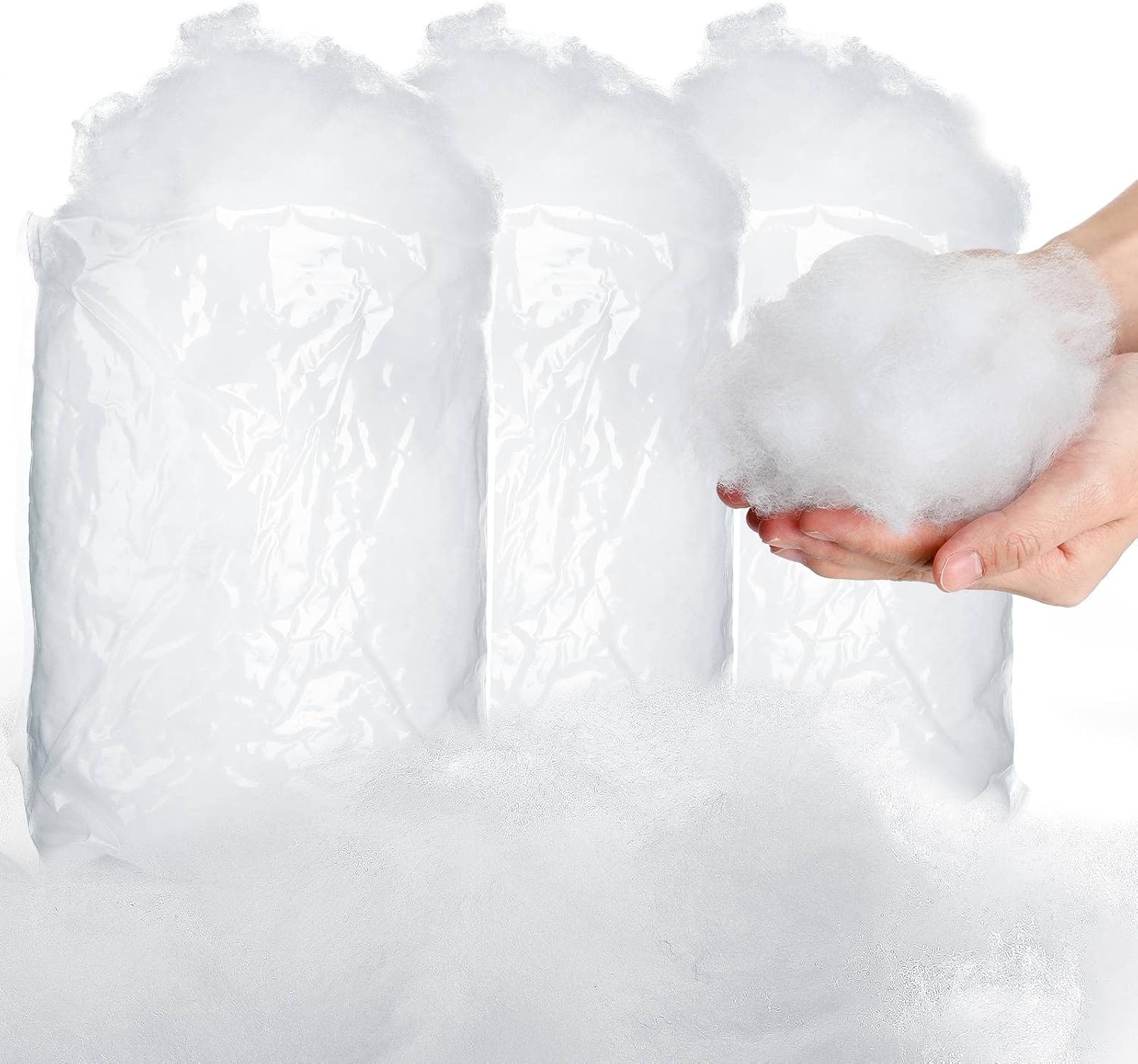 Artificial Snow - Tatuo Christmas Fake Snow Artificial Snow Blanket Fiber Fluffy Snow Indoor Snow for Christmas Tree Winter Mantle Village Decor, Nativity and Easy Christmas Display Decoration, 5.3 oz Per Bag (3 Bags)