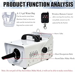 LANGXUN 800W Snow Machine with Manual & Wireless