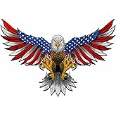 American Bald Eagle Flag Decal Sticker - 12 Inch - Vinyl Car Truck Bumper Patriotic Waterproof Decal Eagle for Car Truck Trailer SUV Van Outdoor Wall Window Laptop Tablet Cup Glass Any Smooth Surface