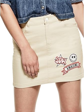 tan denim skirt