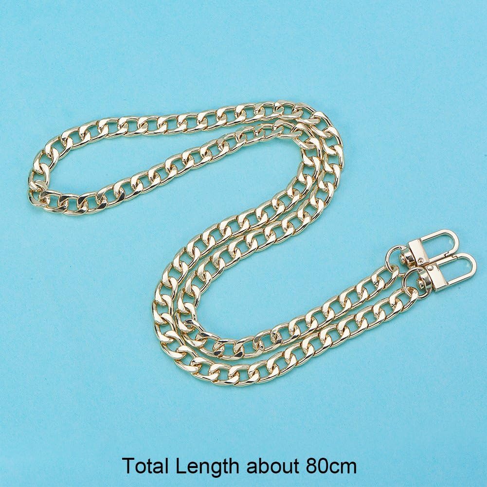 PandaHall Elite one strand Bag Strap Chains, Iron Curb Link Chains, with Swivel Lobster Claw Clasps, Golden, 80cmx9.5mm - Image 4