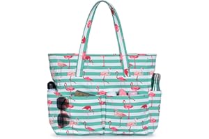 oscaurt Beach Bags for Women Large Waterproof Sandproof Beach Tote Swim Pool Bag with Zipper for Travel Vacation Essentials