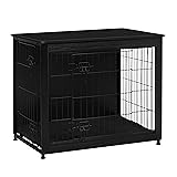 DWANTON Dog Crate Furniture with Cushion, Wooden