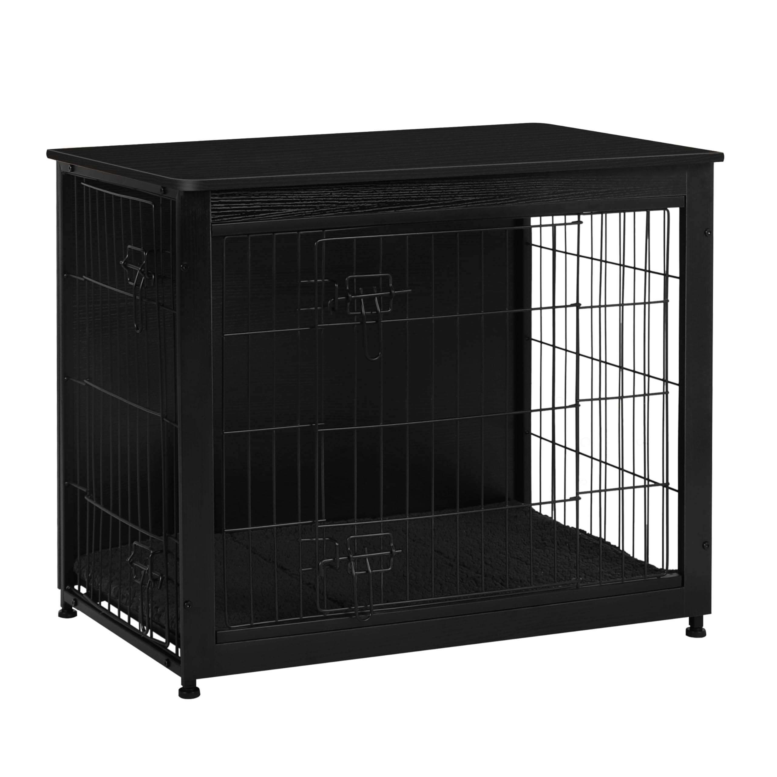 DWANTON Dog Crate Furniture with Cushion, Wooden