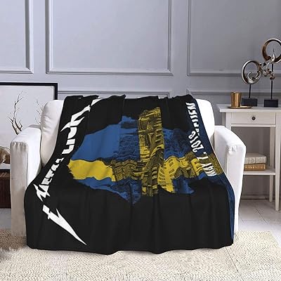 Ubuy Gamer Throw Blanket Bedding Blankets Black And Gold Fleece