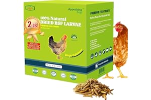 Amzey Dried Black Soldier Fly Larva/Dried Mealworms -2 LBS- 100% Natural BSF Larvae - 85XMore Calcium Than Mealworms - High Calcium Treats for Chickens, Birds, Reptiles, Hedgehog, Geckos, Turtles