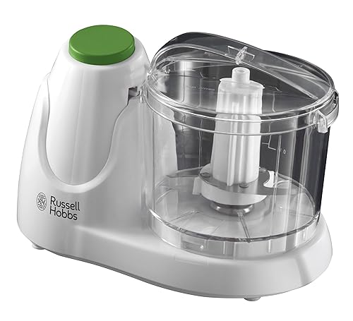 Russell Hobbs Food Collection Electric Mini Chopper, Dices & Purees Fruit & Vegetables - recipes included, 500ml, Removable dishwasher-safe bowl, lid & blade, Simple one-button operation, 75W, 22220