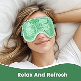 NEWGO Cooling Eye Mask Gel Cold Therapy For Puffy Eyes Migraine Green view 5