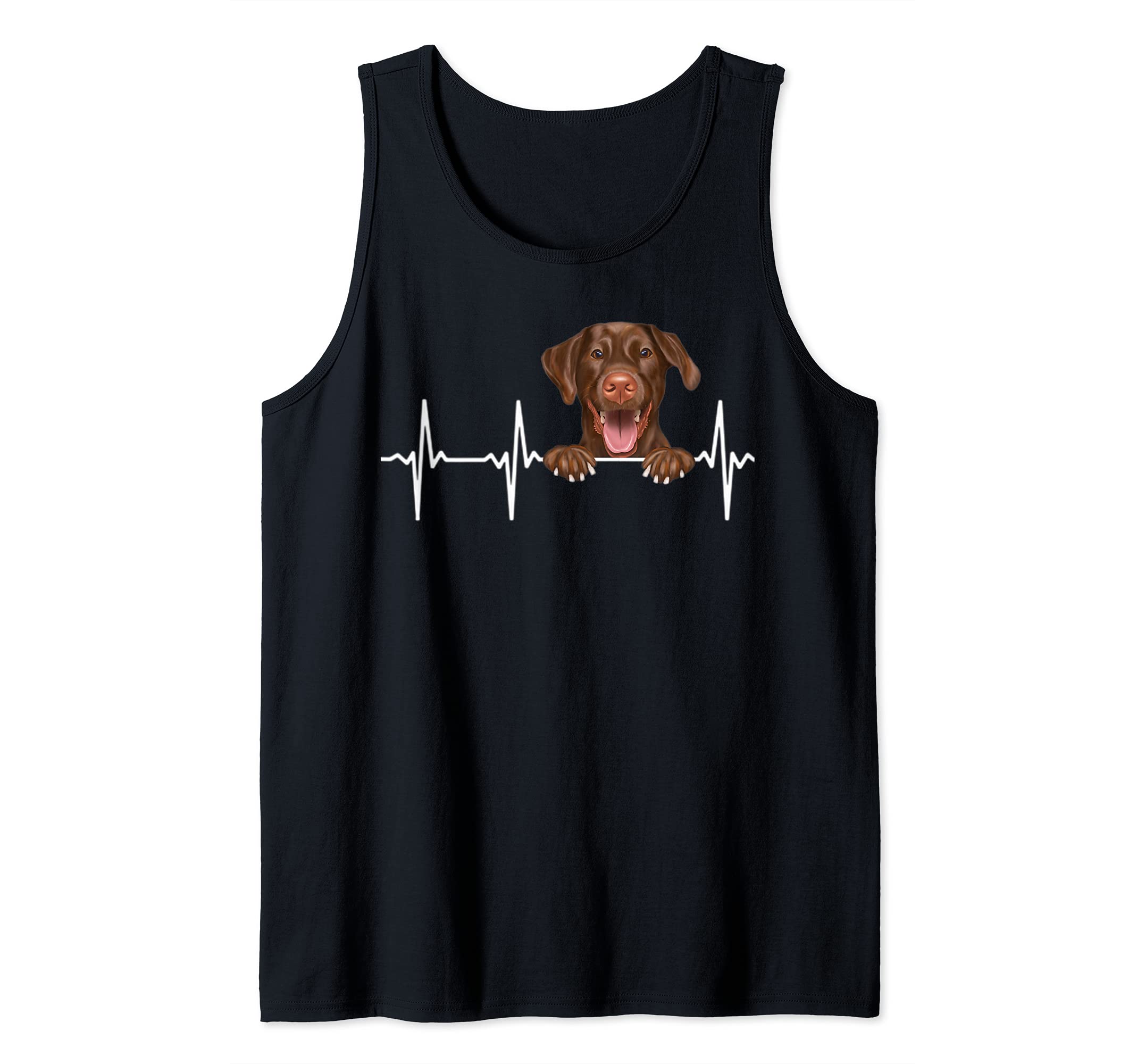 Funny Dog Heartbeat For Brown Labrador Retriever Lovers Tank Top