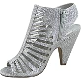 FZ-Shaky-s Women's Sexy Strappy Peep Toe Slingback Buckle Chunky Heel Sandal Shoes