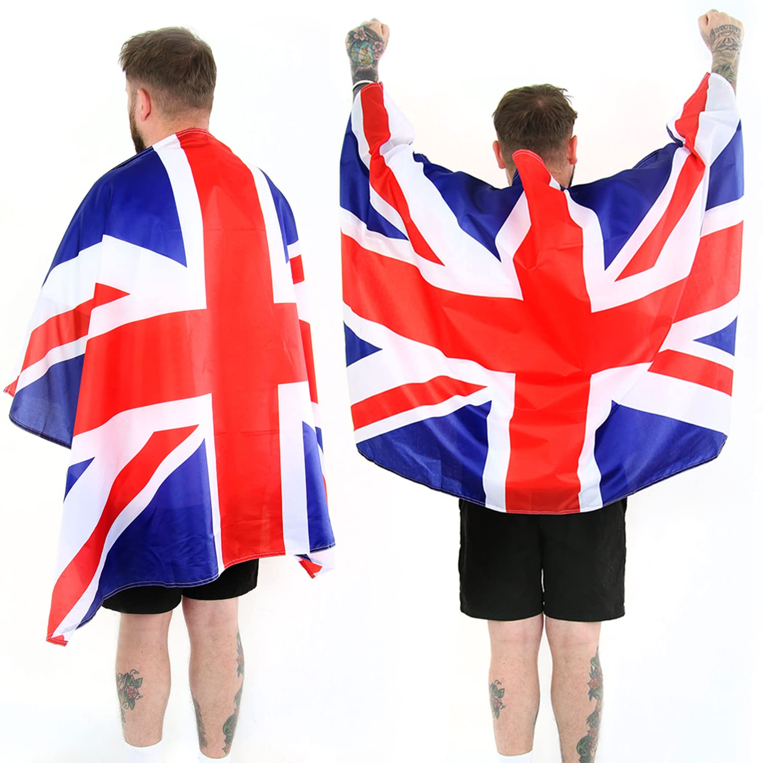 Union Jack Wearable Flag Cape - Pack of 1 - United Kingdom - British Flag, Sporting Events, Street Parties, Festivals and Celebrations VE DAY COMMONWEALTH