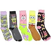 Hyp Spongebob Squarepants Patrick Characters Men's Crew Socks 5 Pair Pack