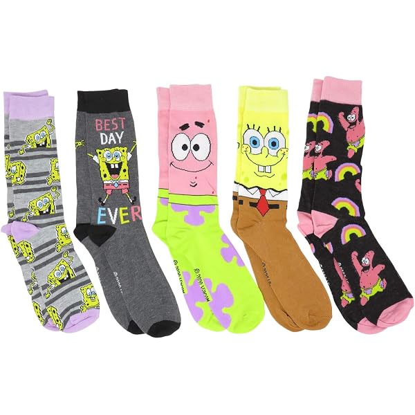 Lot De 2 Paires De Chaussettes SpongeBob – Modèles Plancton Et Mr Krabs, Taille 10-13
