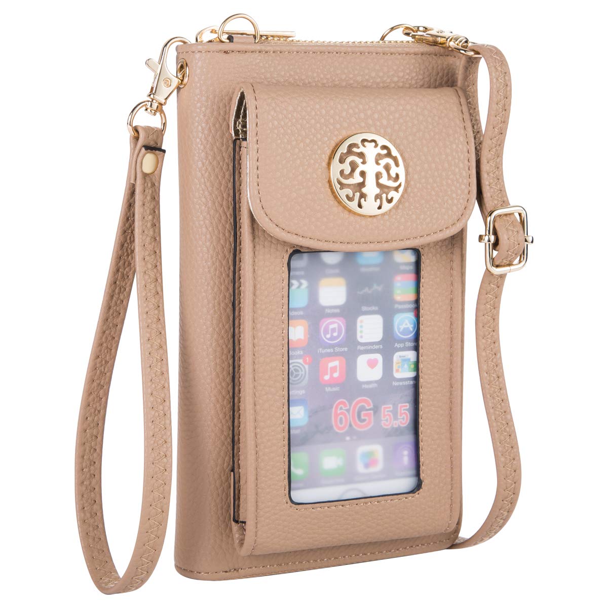 Heaye Crossbody Cell Phone Purse for Women Wristlet Wallet with Phone Holder Handbag