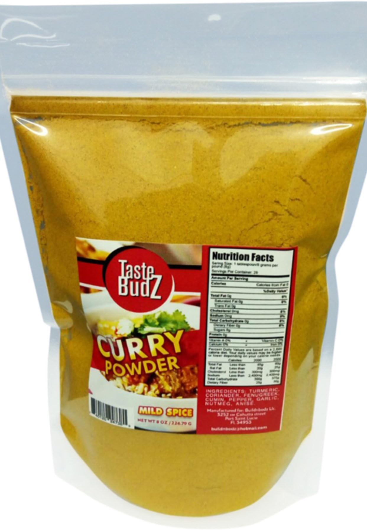 Taste BudZ Curry Powder (Mild Spice) Half Pound
