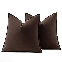 MIULEE Decorative Linen Euro Sham Pillow Covers